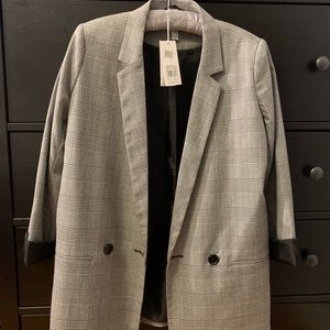 Mural Oversized Plaid Blazer